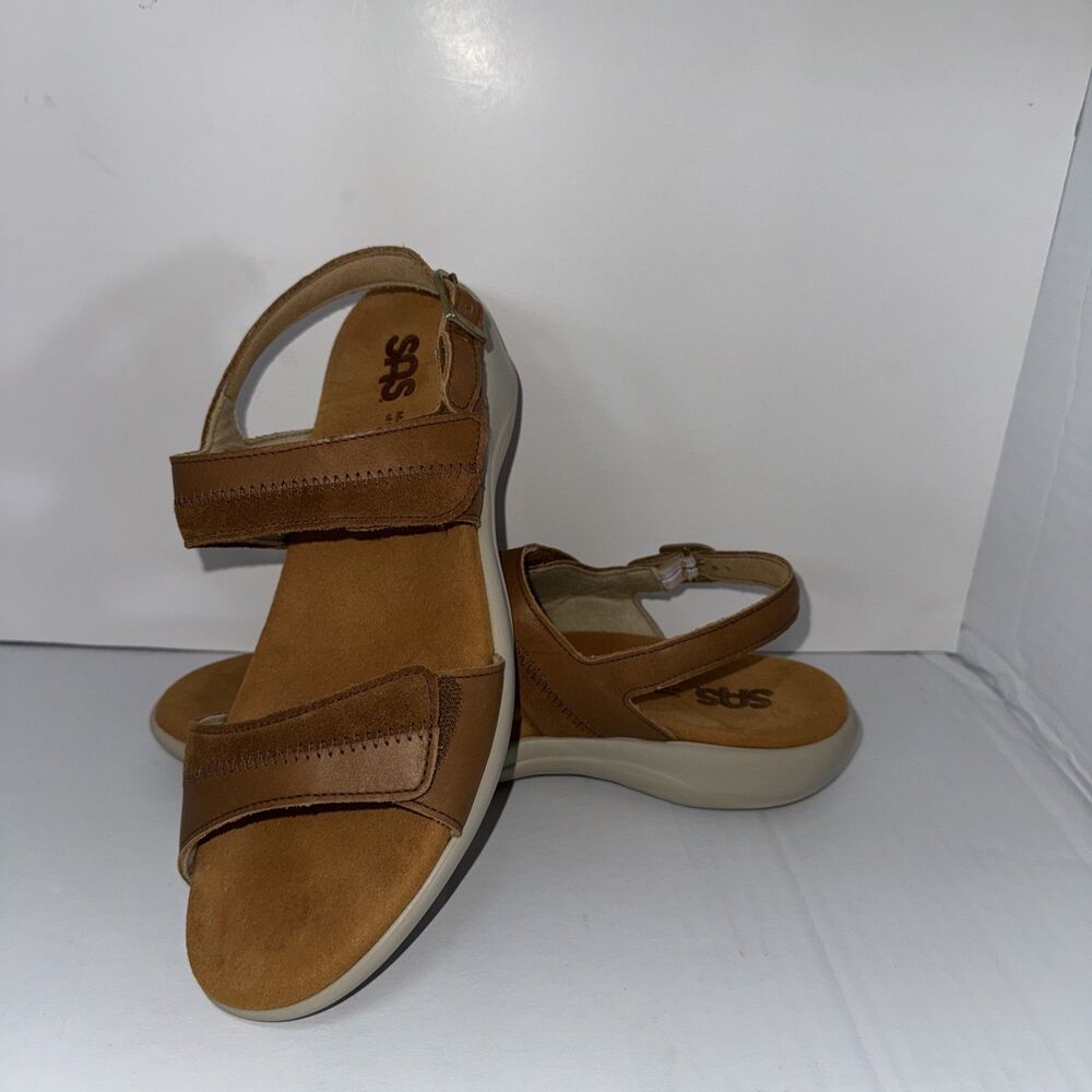 SAS Woman Sandal Nudu Hazel Heel Strap Buckle 2 Hook & Loop Adjustable 10 M EUC